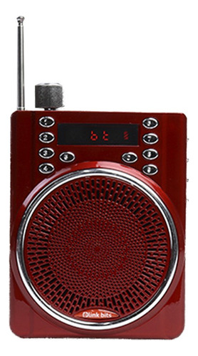 Bocina Mini Bluetooth Portátil Rojo Con Micrófono Radio Usb