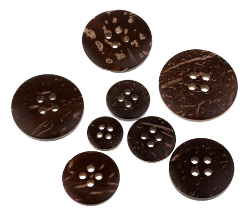 100 Unids Botones Llamativos Concha De Coco Hecho De Madera