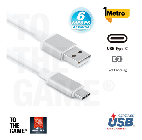 Imagen 2 de 6 de Cable Usb C Carga Rapida 3.4a Reforzado Tipo C Para Moto G
