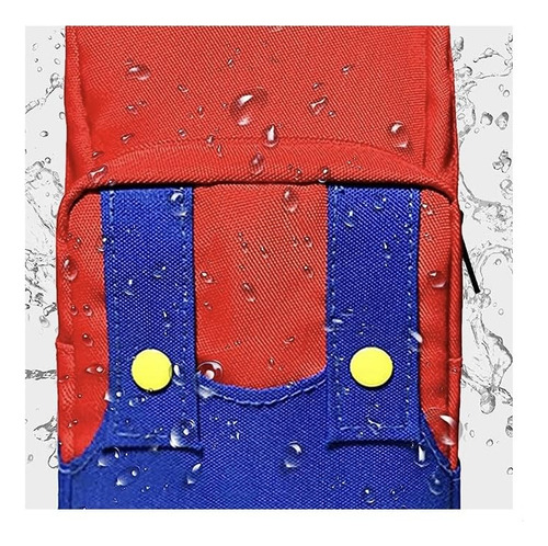 Mochila Bandolera Organizador Para Nintendo Switch Rojo Azul