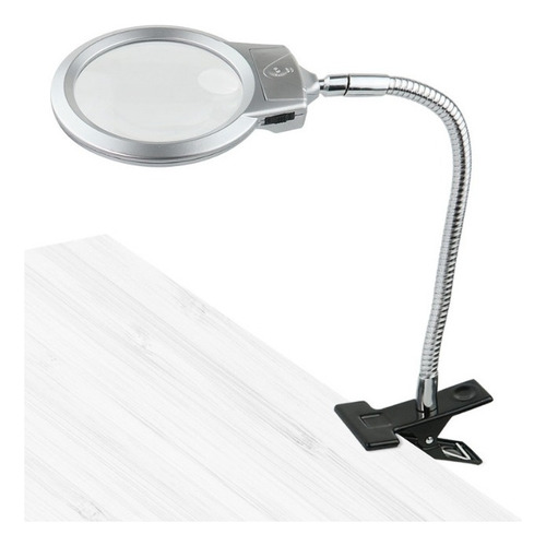 Lupa Con Luz Led Y Pinza Para Leer Y Bordar
