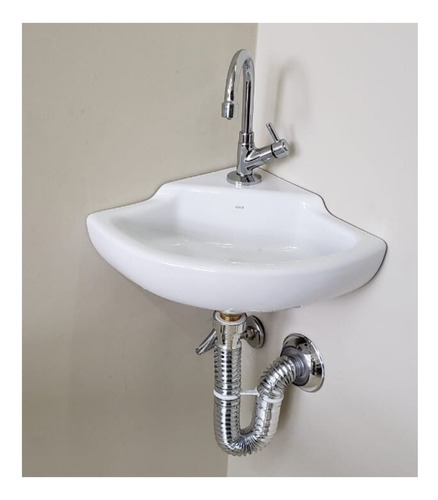 Bacha de baño colgante Deca Izy L101 blanco 410mm x 330mm 150mm de alto