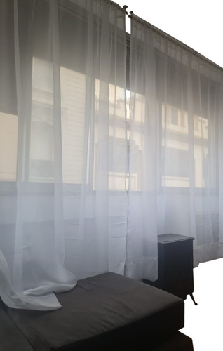 Imagen 1 de 6 de Cortinas Voile Niza Tela Living Doble Ancho Cristal Oregon