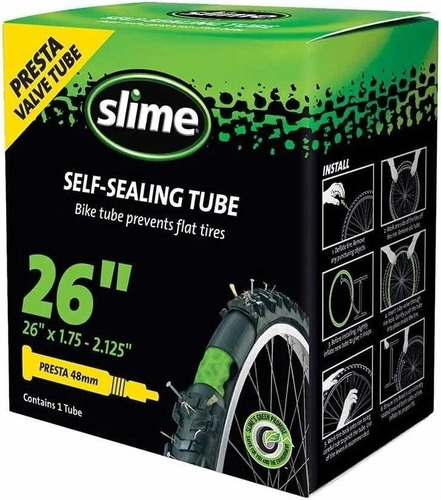 Cámara Bicicleta Antipinchazo Slime R 26 Valvula Presta  Cuo