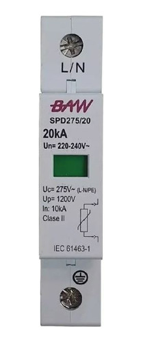 Descargador De Sobretensiones Unipolar 1p 20ka - Baw