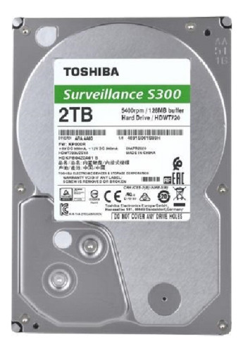 Hd Toshiba Surveillance S300, 2tb, 3.5, Sata Iii, 128mb