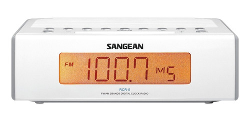 Radio Reloj Digital De Mesa Am/fm Sangean Rcr-5 Blanco
