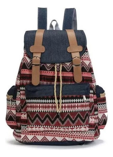 Mochila Vintage De Lona Para Mochila Étnica Bohemian