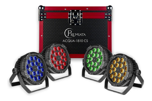 Par Led Case + 4pz Exterior Ip65 18x10 Rgb + Ambar Premiata