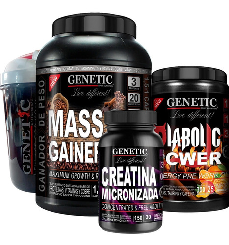 Masa Muscular Gainer Prework Diabolic Creatina Vaso Genetic