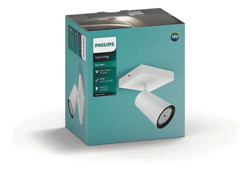 Foco Philips Pasley Spotlight Blanco X1 Gu10 Con Ampolleta