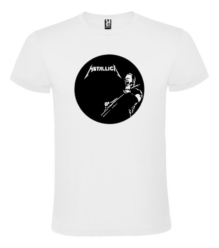 Camiseta Blanca Logo Metallica