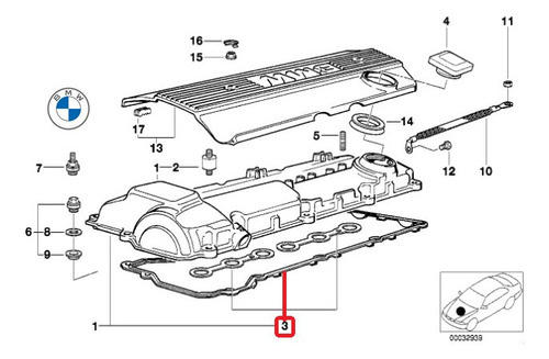 Junta Tapa Valvulas Bmw Serie 3' E36 323ti