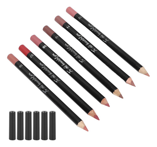 6 Uds Delineador De Labios Profesional Impermeable Mate