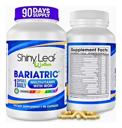 Shiny Leaf Multivitamínico Bariátrico Con Hierro 90 Cápsulas