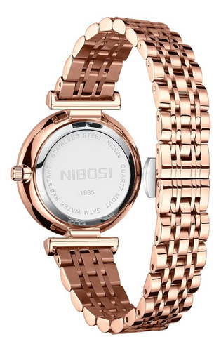 Nibosi Relojes De Moda De Oro Rosa Para Mujer Vestido Femeni