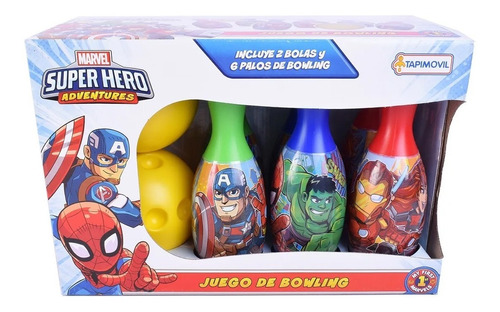 Super Hero Adventures Marvel Bowling Infantil 6 Pinos