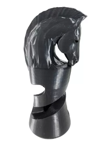 Decoração Peças De Xadrez Preto Cavalo Escultura Grande Estátua