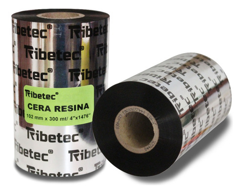 Ribbon De Cera Resina 102x300 Mts Para Impresora De Etiqueta Color Negro