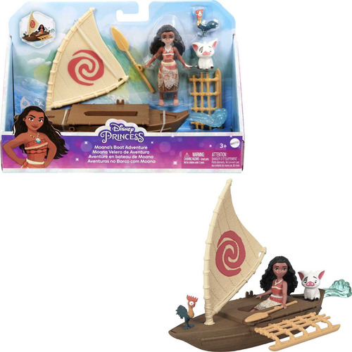 Disney Princess Toys, Muñeca Pequeña Moana Y Barco Flotante