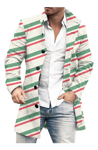 Abrigo Estampado De Lana M Para Hombre, Cuello Alto, Woolen