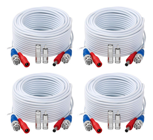 Tainston Paquete De 4 Cables De Alimentacion De Video Bnc De