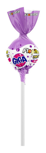 Pirulito Flopito Chicle Giga Uva C/24