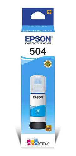 Botella De Tinta Ecofit Epson T504220 Color Cyan Compatible