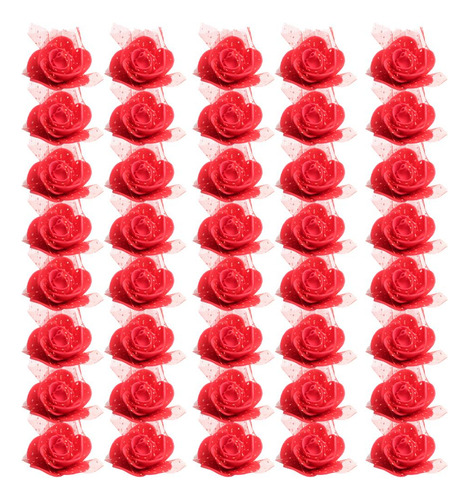 2 Paquete De 2-4 50 Piezas De Cabezas De Flores De Rosas De