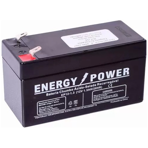 Bateria Selada 12v 1,3 Ah Recarregável Energy Power Alarme