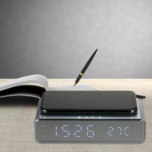 Reloj Despertador De Mesa + Lampara Reloj Con Cargador