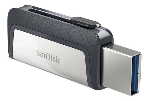 Imagen 1 de 1 de Memoria USB SanDisk Ultra Dual Drive Type-C 64GB 3.1 Gen 1 negro y plateado