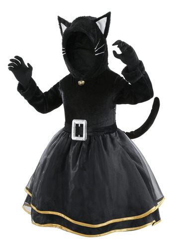 Disfraz De Gato Yolsun Para Niñas Con Guantes Y Cinturón Dis