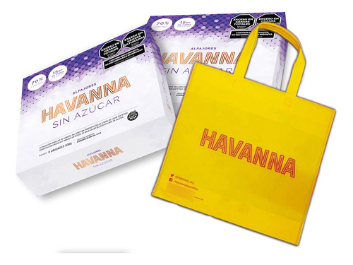 Combo 2 Cajas Havanna Sin Azúcar + Bolsa De Tela
