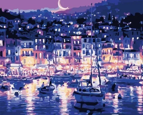 Pintura Al Óleo Por Números Niño Pintura Noche View1 D