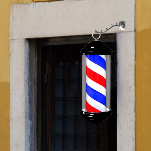 Barber Pole Light Peluquería Barber Franja Blanca Azul Roja