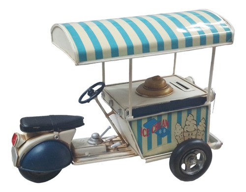 Moto De Venta De Helado Decorativo De Lata 1860 Milouhobbies