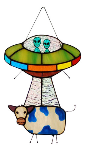 Colgante Ufo Con Forma De Vaca, Cristal Tintado, Panel De Ve