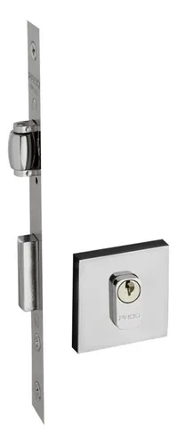 Cerradura de puerta giratoria Rolete Quad 464 55r, cromada, color plateado