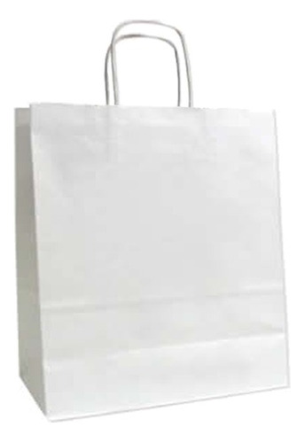 20 Bolsas 22x24x10cm Blancas - Papel Kraft Blanco