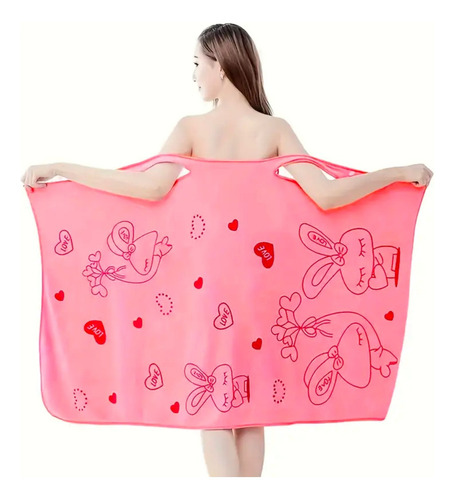 Toalla De Baño Usable Con Patrón De Conejo Falda De Baño Color Mixto