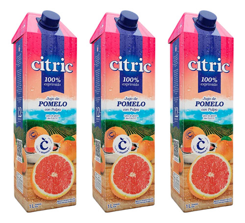 Jugo De Pomelo Con Pulpa X 1 Lts Citric ( Pack X 3 Unid) 