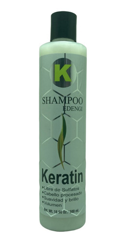 Shampoo Keratin Edengi 500 Ml Para Cabellos Procesados