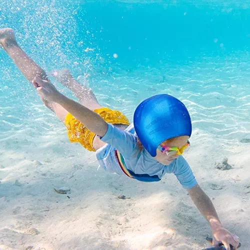 2 Piezas Gorro Piscina Niña, Gorro Natacion Niña, 3D La Nariz