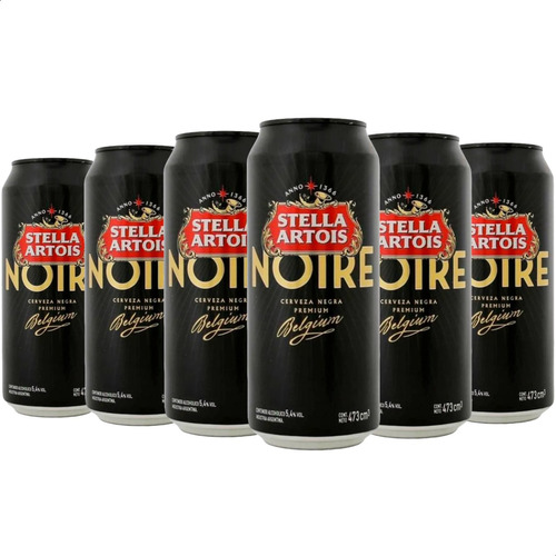 Cerveza Stella Artois Noire Cerveza Negra 473ml X6 Unidades