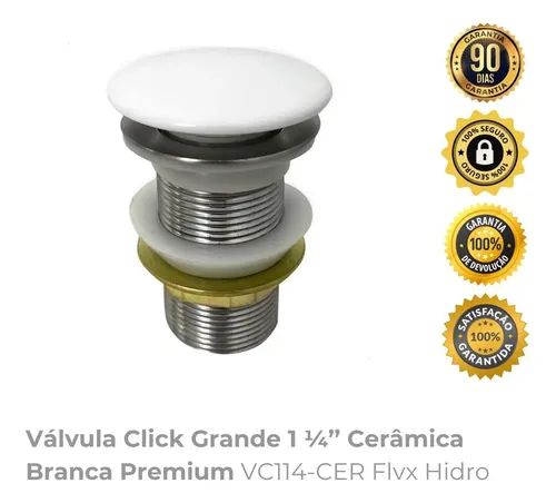 Válvula Click Grande 4cm Cerâmica Branca Vc114-cer Flvxhidro
