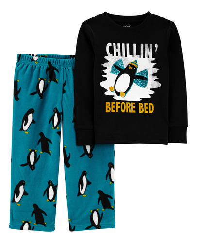 Pijama 2pc Pantalon Y Remera Manga Larga Pingüino Carters 4t