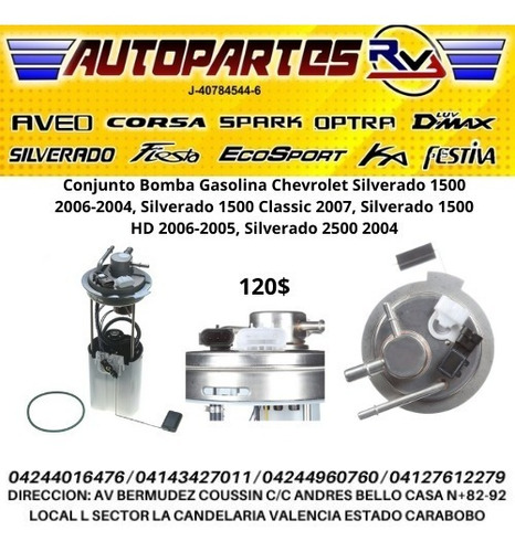 Bomba De Gasolina Chevrolet Silverado 1500 04/07