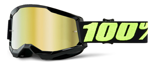 Óculos 100% Strata 2 Preto/verde Off Road Motocross Trilha