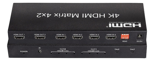 Switch Hdmi 4x2 Com Controle 2k, 4k, 3d E Full Hd